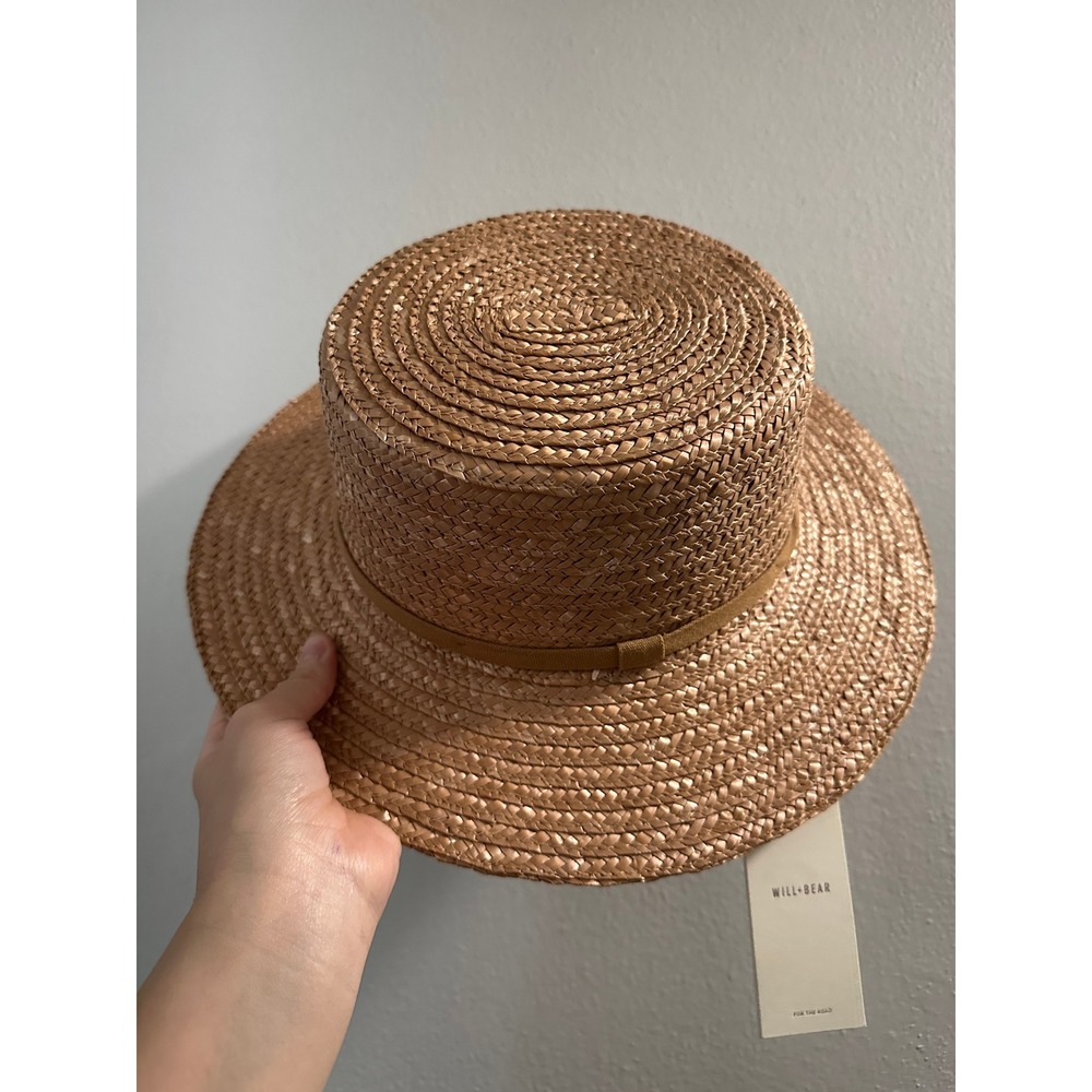 Will & Bear Little Harvey Amber Straw Boater‎ Hat One Size Kids